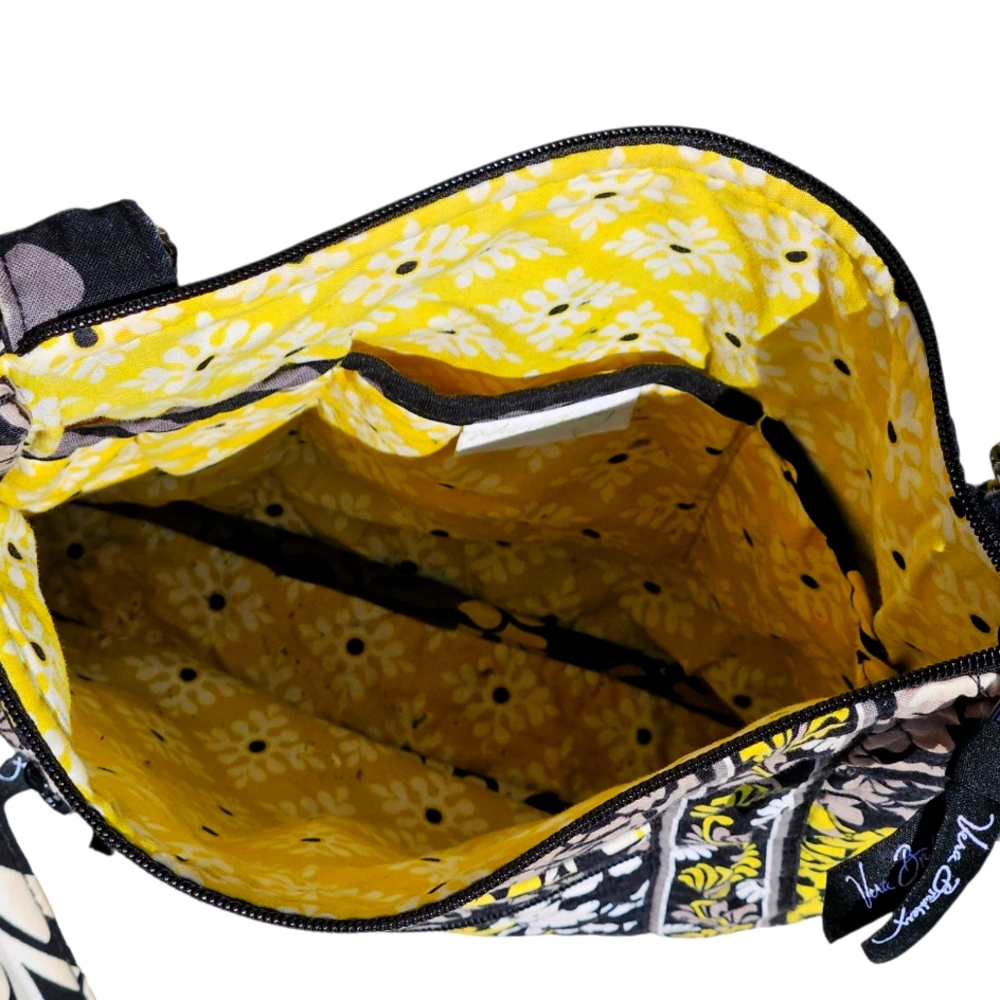 Vera Bradley Yellow and Black Crossbody Bag with Quilted Design - Picture 3 of 7